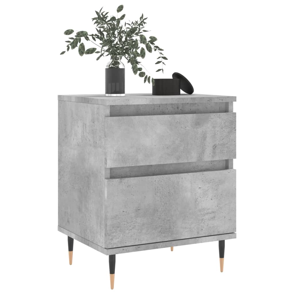 Bedside Cabinets 2 pcs Concrete Grey 40x35x50 cm Engineered Wood