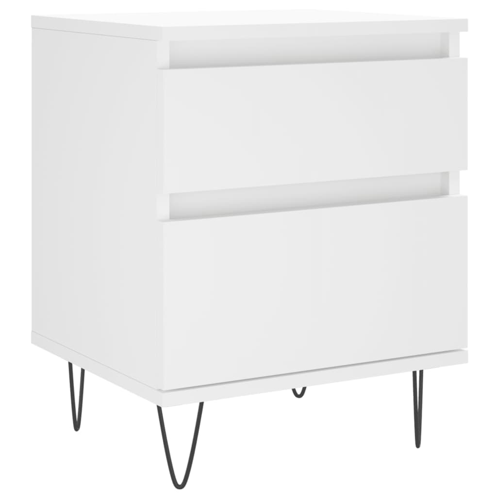 Bedside Cabinets 2 pcs White 40x35x50 cm Engineered Wood