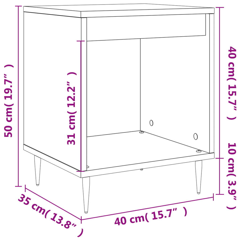 Bedside Cabinet Sonoma Oak 40x35x50 cm Engineered Wood