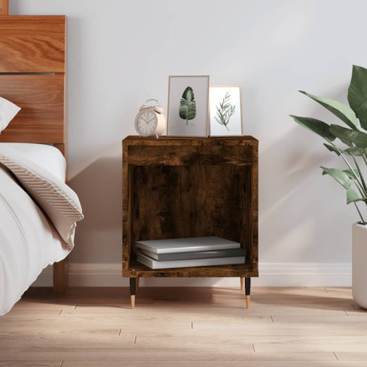 Bedside Cabinet Smoked Oak 40x35x50 cm Engineered Wood