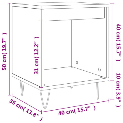 Bedside Cabinet High Gloss White 40x35x50 cm Engineered Wood