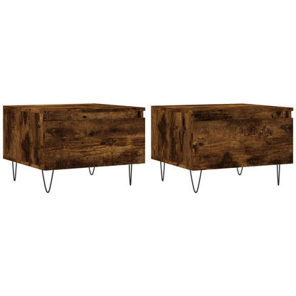 Coffee Tables 2 pcs Smoked Oak 50x46x35 cm Engineered Wood