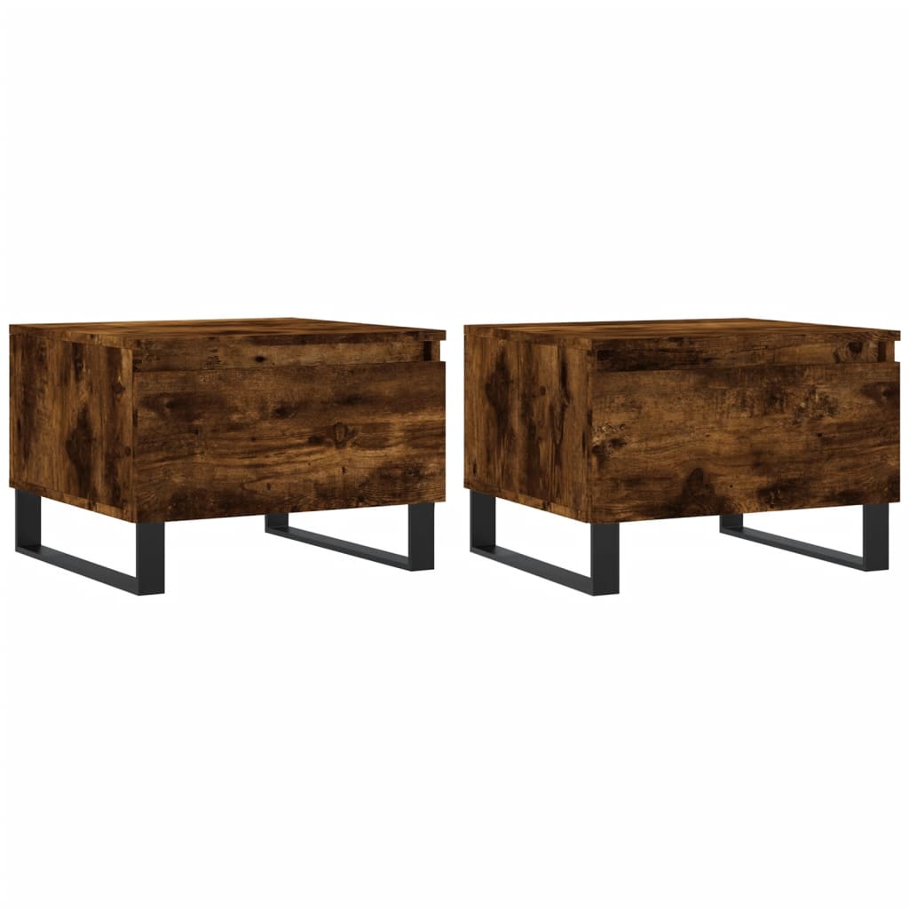 Coffee Tables 2 pcs Smoked Oak 50x46x35 cm Engineered Wood