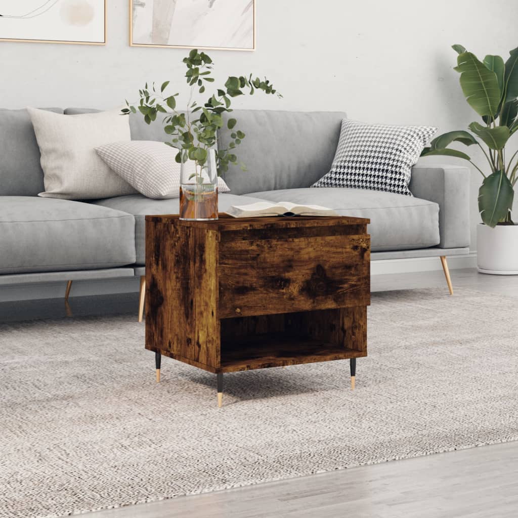 Coffee Table Smoked Oak 50x46x50 cm Engineered Wood