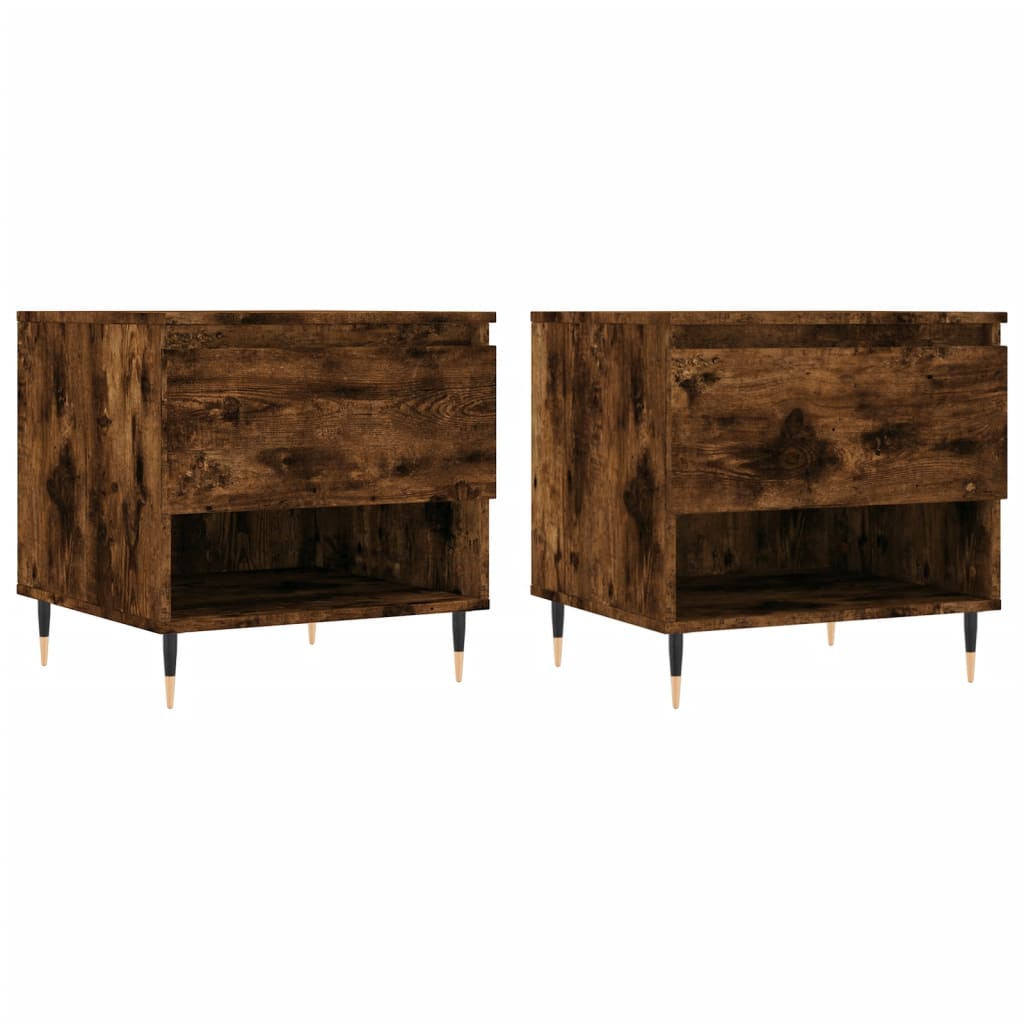 Coffee Tables 2 pcs Smoked Oak 50x46x50 cm Engineered Wood