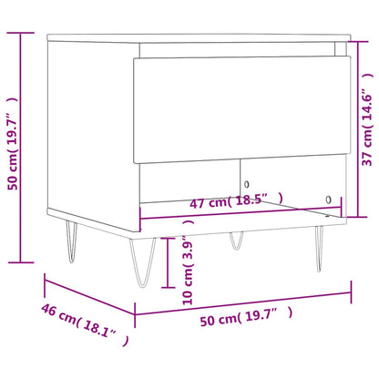 Coffee Table High Gloss White 50x46x50 cm Engineered Wood