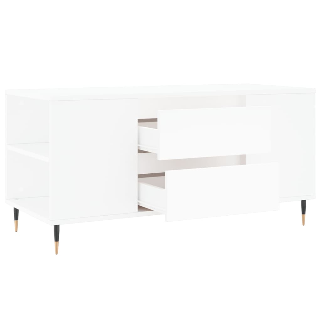 Coffee Table White 102x44.5x50 cm Engineered Wood