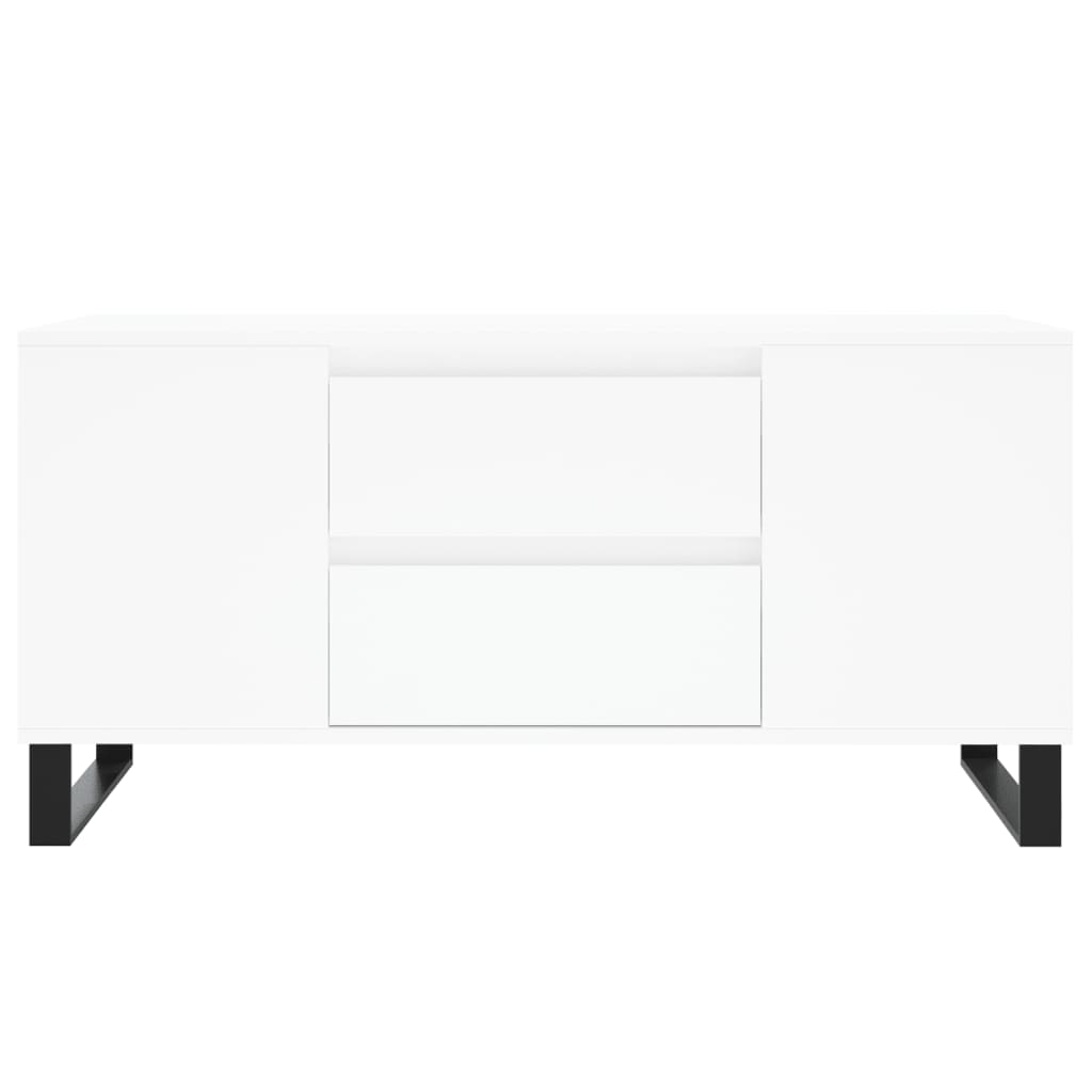 Coffee Table White 102x44.5x50 cm Engineered Wood