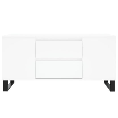 Coffee Table White 102x44.5x50 cm Engineered Wood