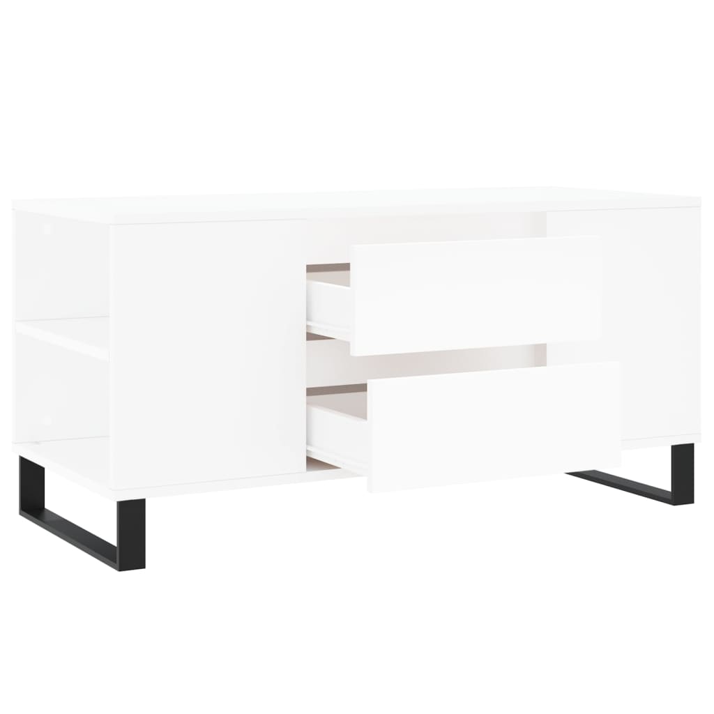 Coffee Table White 102x44.5x50 cm Engineered Wood