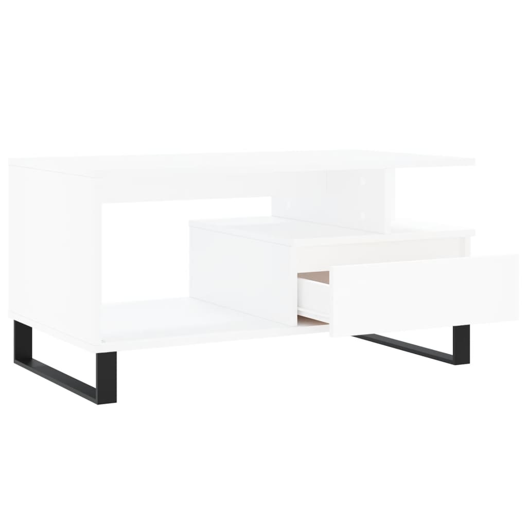 Coffee Table White 90x49x45 cm Engineered Wood