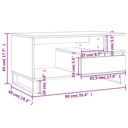 Coffee Table Sonoma Oak 90x49x45 cm Engineered Wood