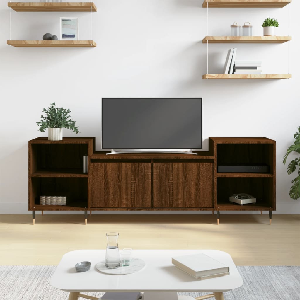 TV Cabinet Brown Oak 160x35x55 cm Engineered Wood