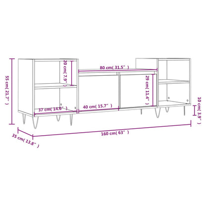 TV Cabinet Grey Sonoma 160x35x55 cm Engineered Wood