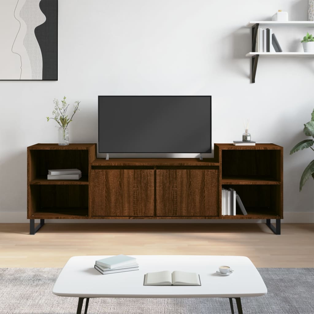 TV Cabinet Brown Oak 160x35x55 cm Engineered Wood