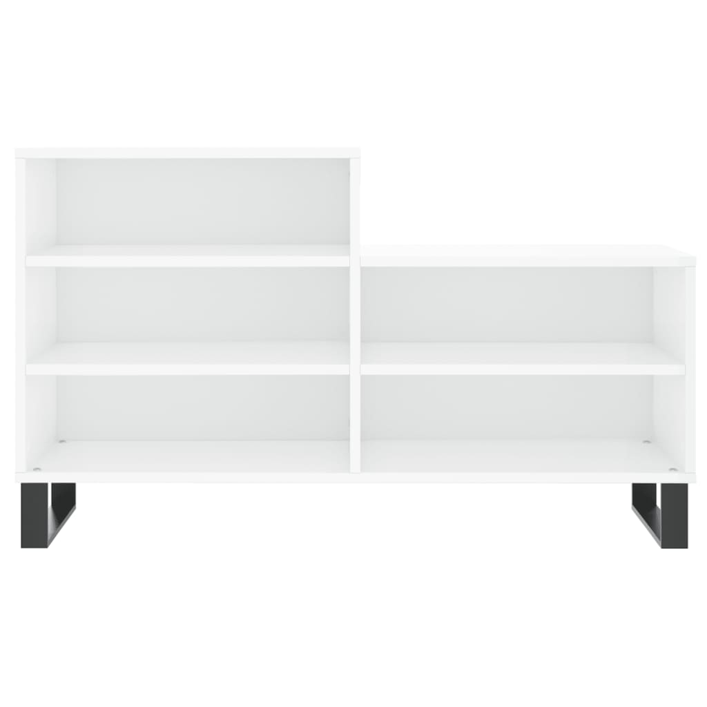 Shoe Cabinet High Gloss White 102x36x60 cm Engineered Wood