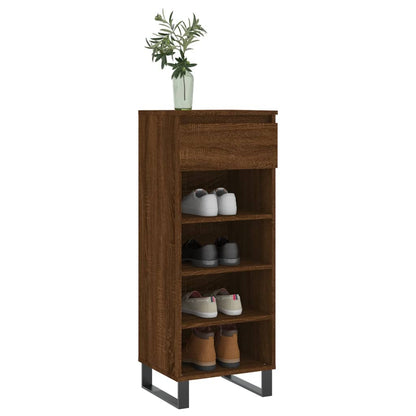 Shoe Cabinet Brown Oak 40x36x105 cm Engineered Wood