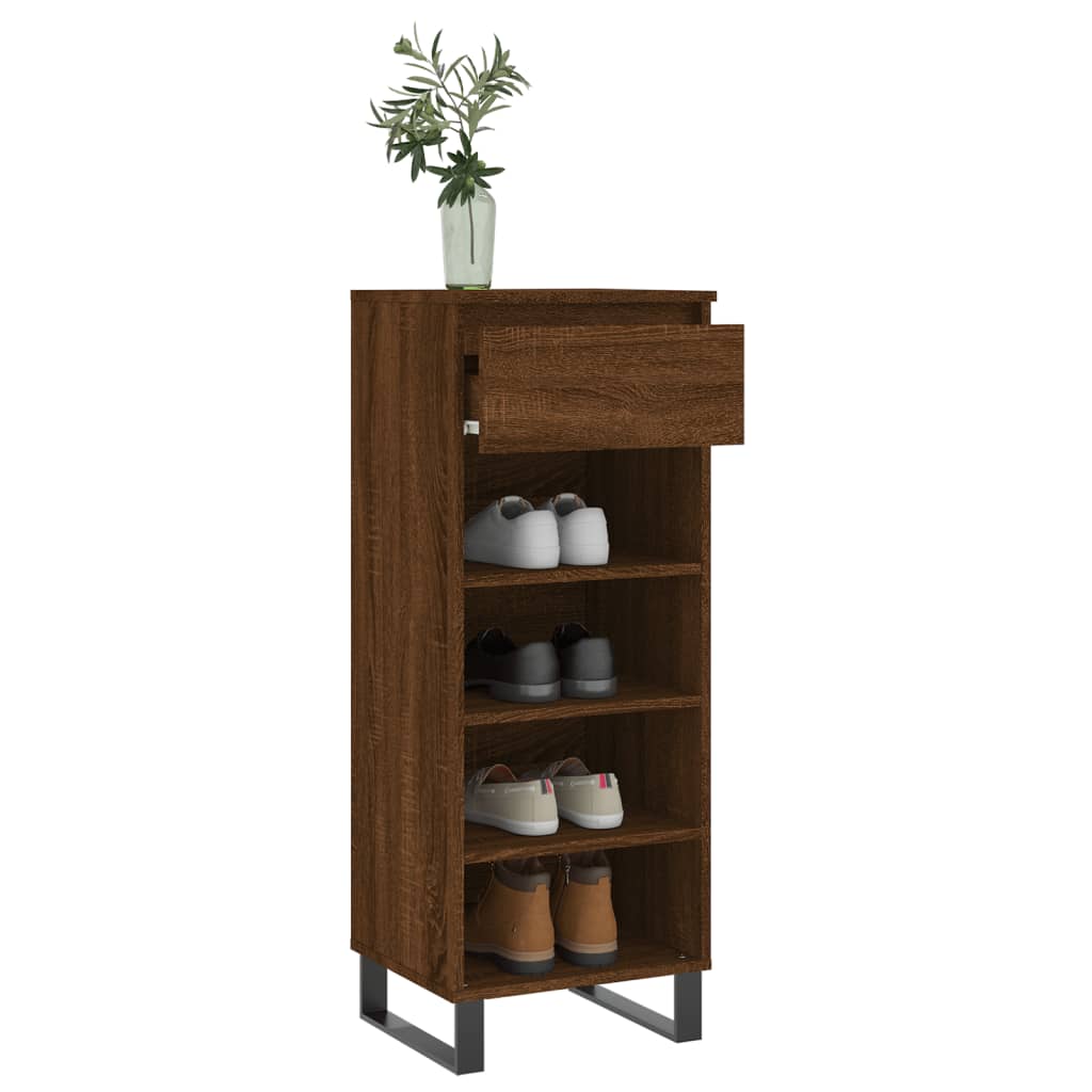 Shoe Cabinet Brown Oak 40x36x105 cm Engineered Wood