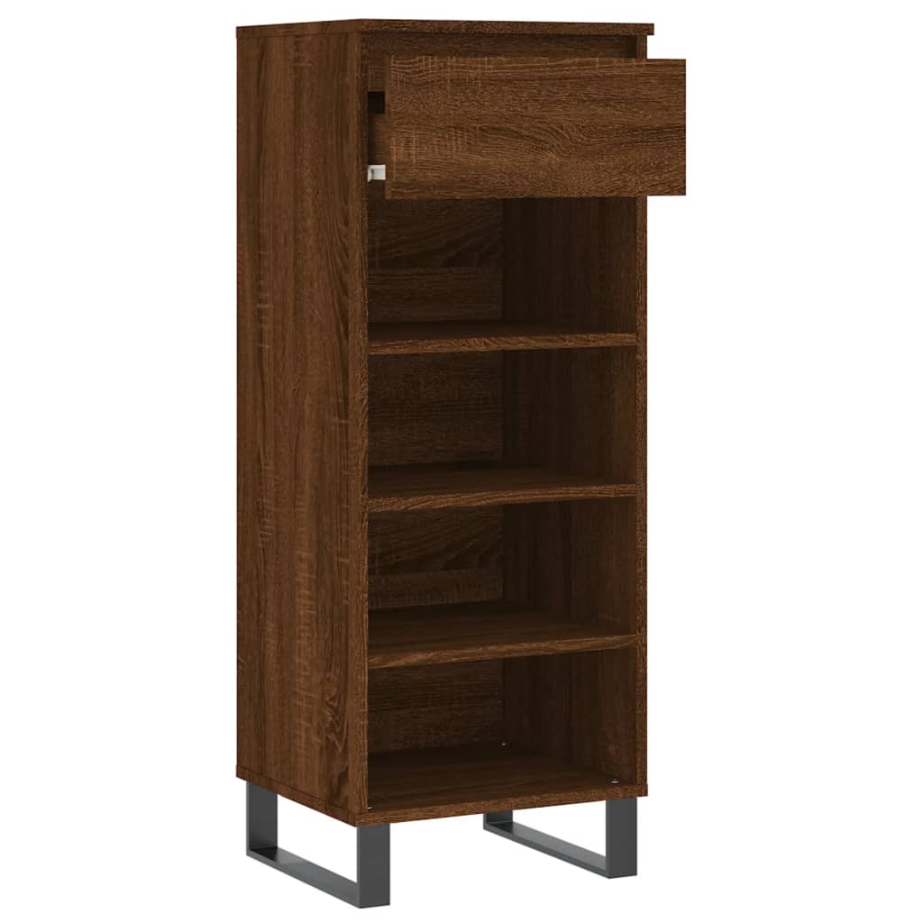 Shoe Cabinet Brown Oak 40x36x105 cm Engineered Wood