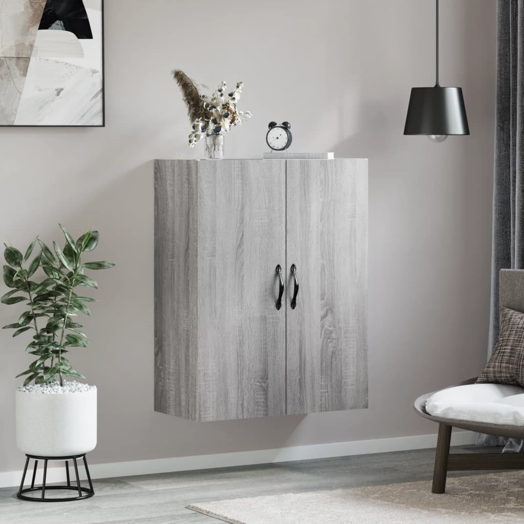 Wall Mounted Cabinet Grey Sonoma 69.5x34x90 cm Engineered Wood