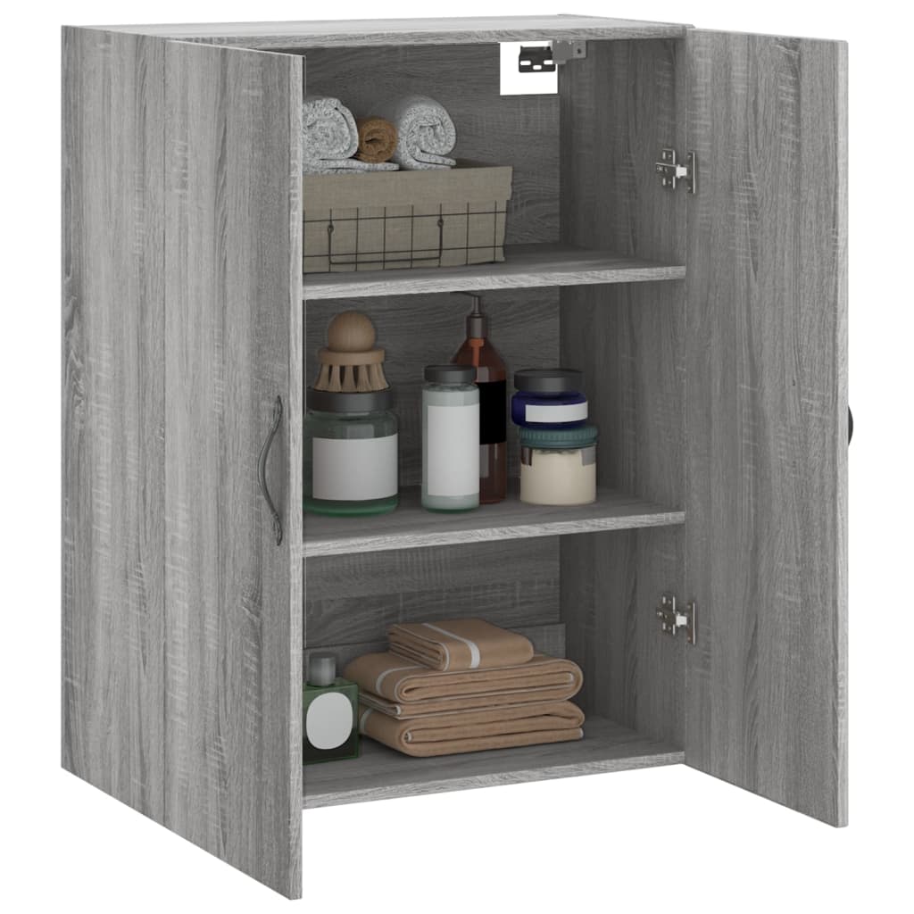 Wall Mounted Cabinet Grey Sonoma 69.5x34x90 cm Engineered Wood