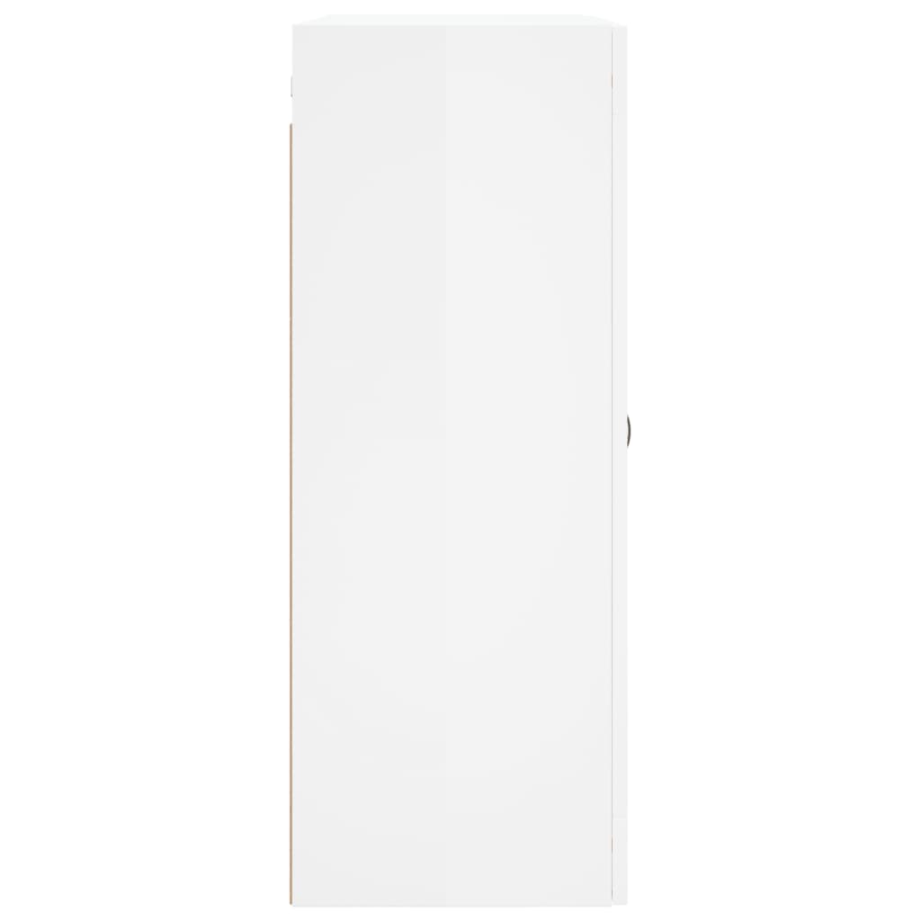 Wall Mounted Cabinet High Gloss White 69.5x34x90 cm Engineered Wood