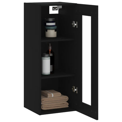 Wall Mounted Cabinet Black 34.5x34x90 cm