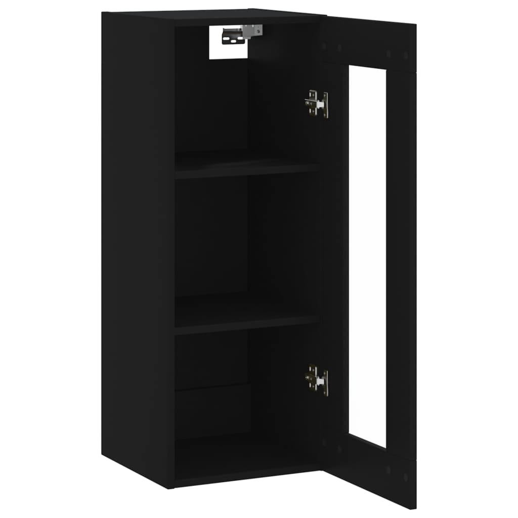 Wall Mounted Cabinet Black 34.5x34x90 cm