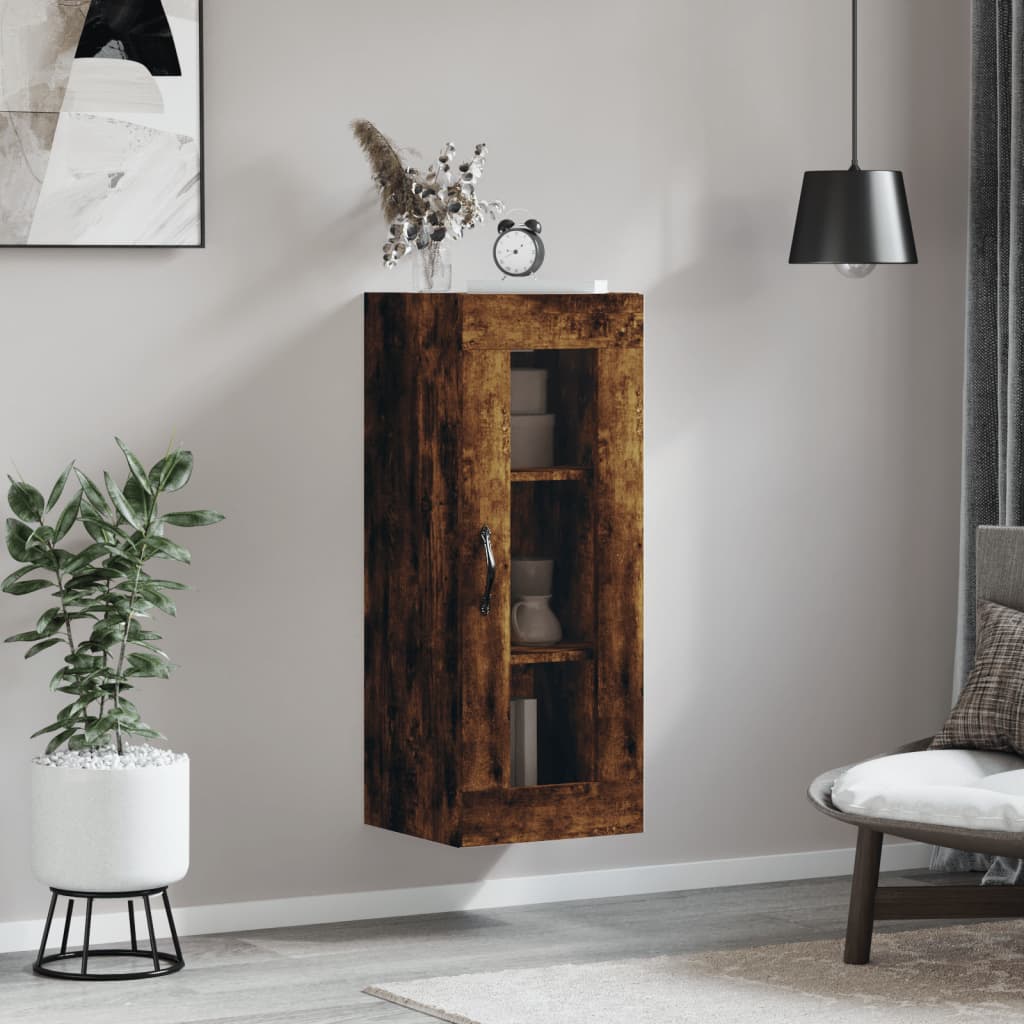 Wall Mounted Cabinet Smoked Oak 34.5x34x90 cm