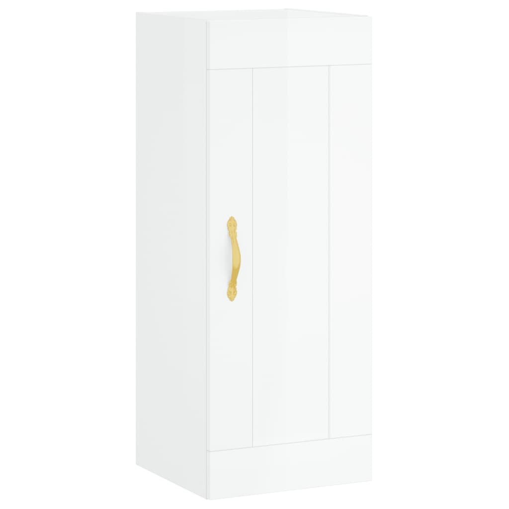 Wall Mounted Cabinet High Gloss White 34.5x34x90 cm Engineered Wood