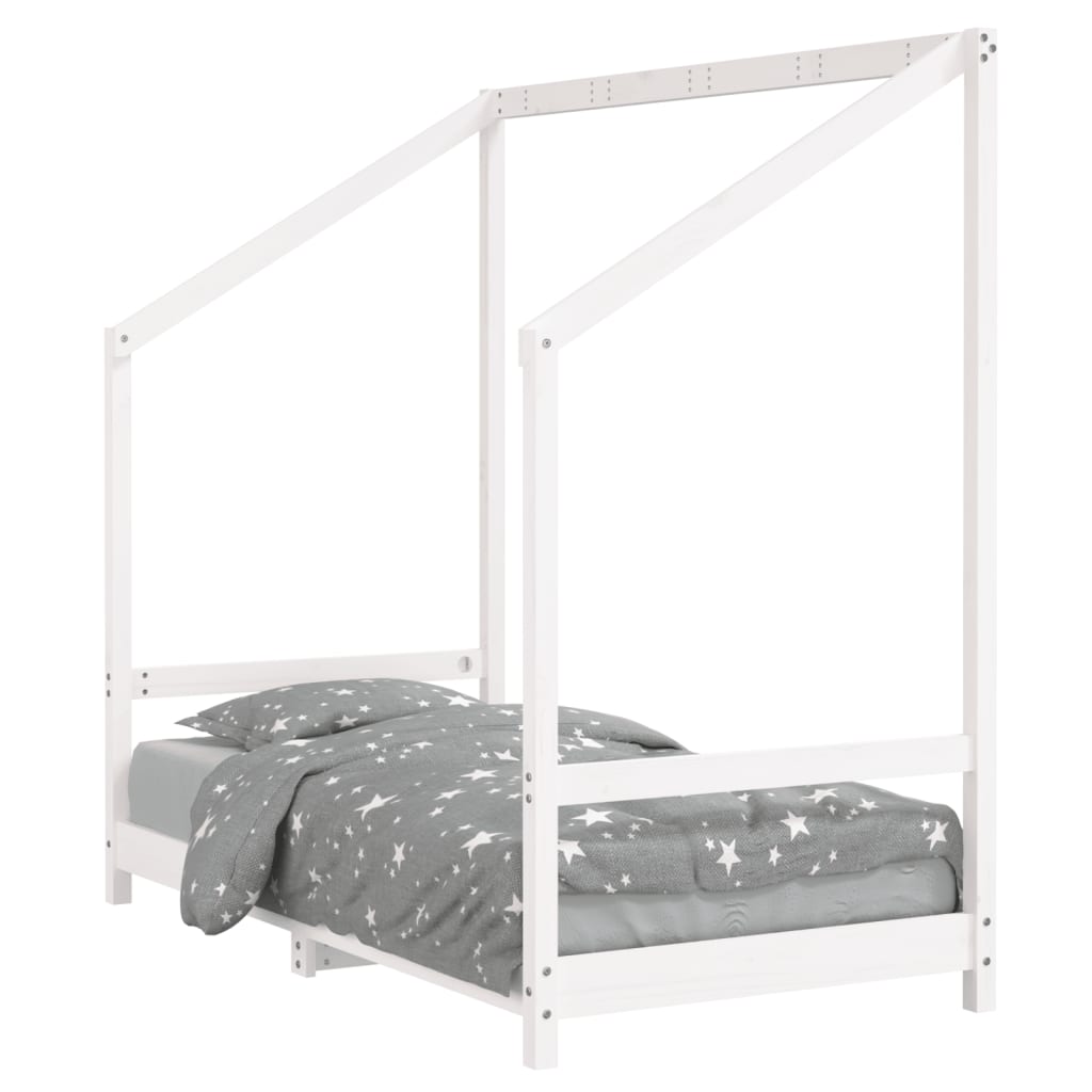 Kids Bed Frame White 80x160 cm Solid Wood Pine