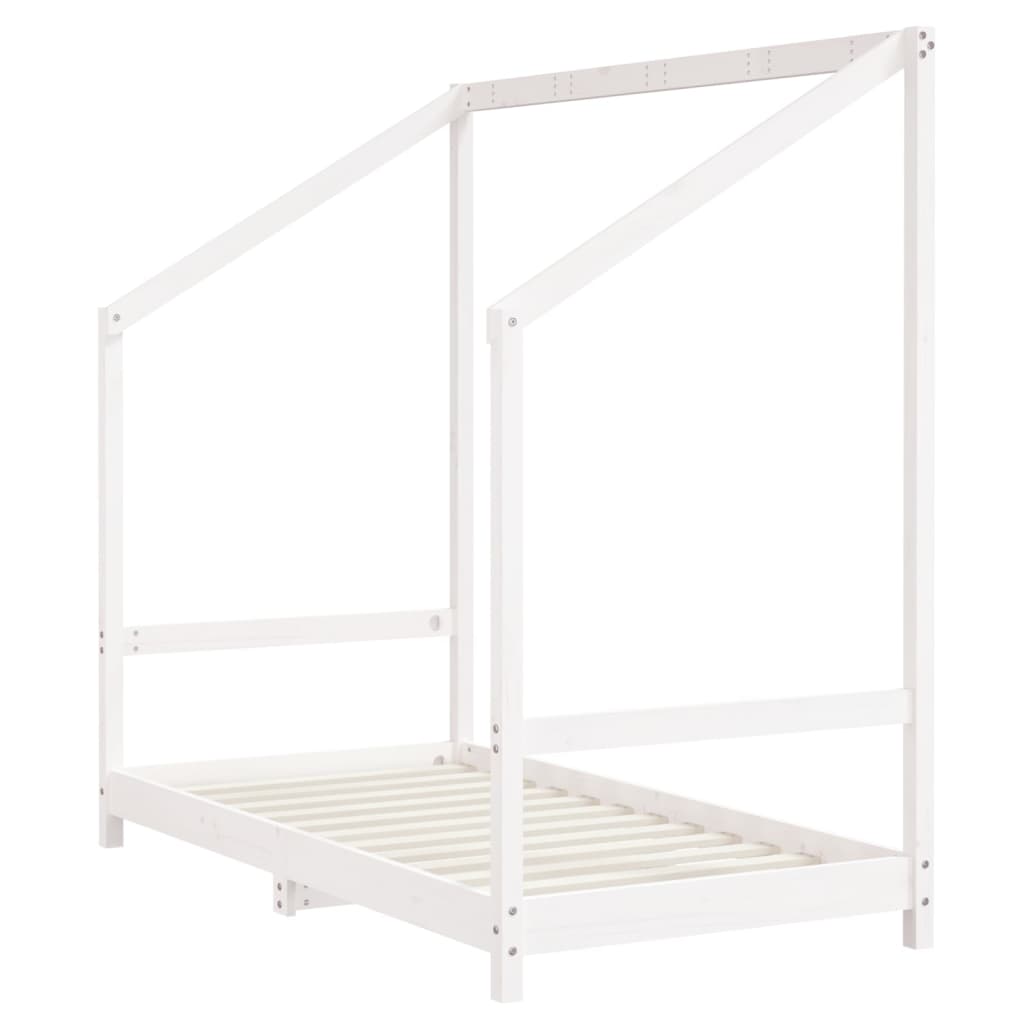 Kids Bed Frame White 80x160 cm Solid Wood Pine