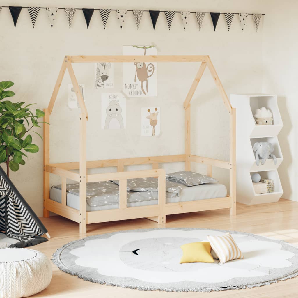 Kids Bed Frame 70x140 cm Solid Wood Pine