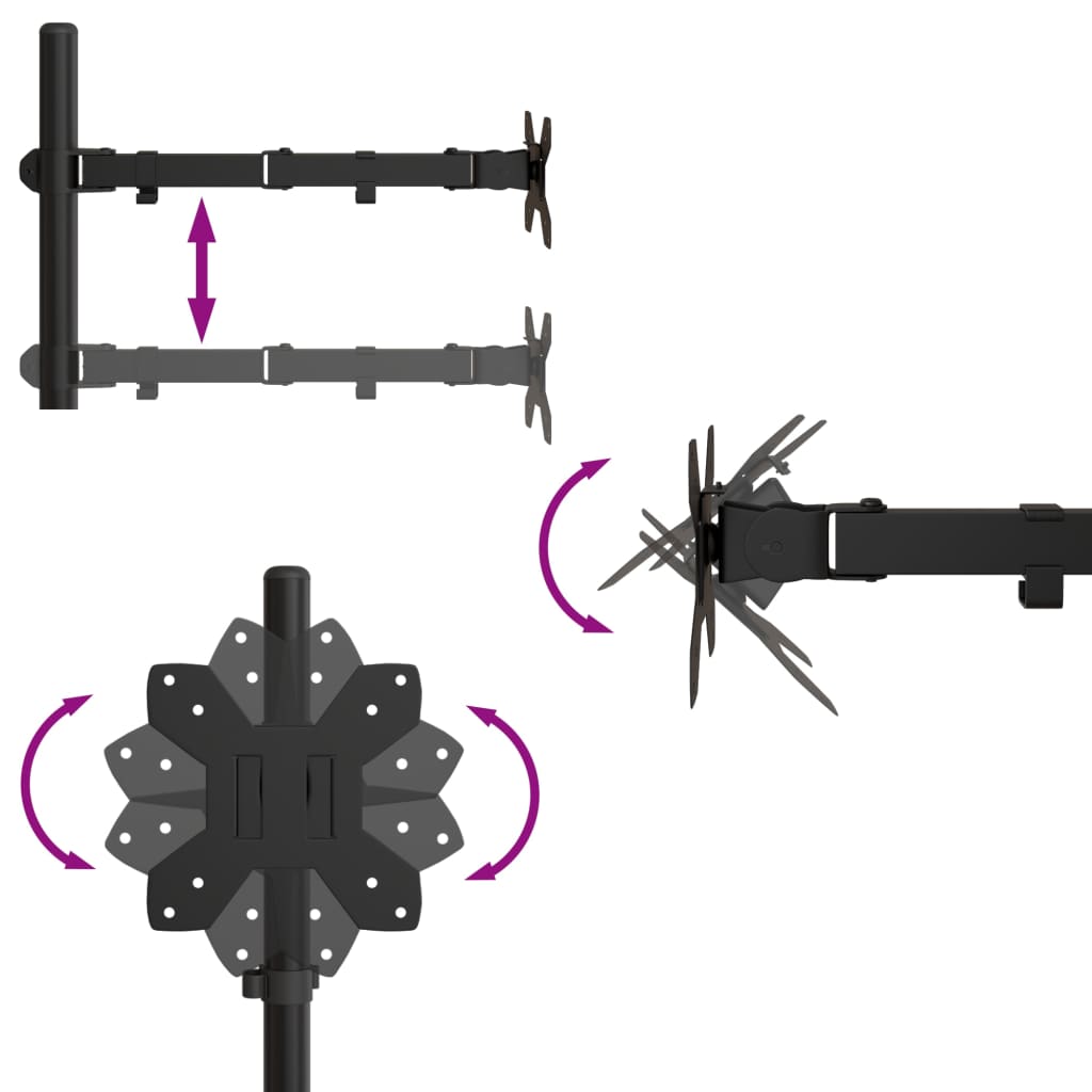 Monitor Mount Black Steel VESA 75/100 mm