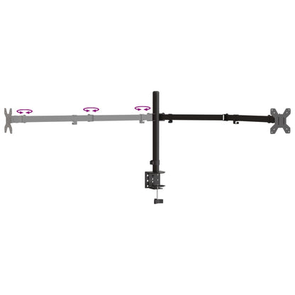 Triple Monitor Stand Black Steel VESA 75/100 mm