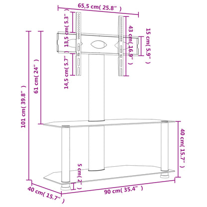 Corner TV Stand 2-Tiers for 32-70 Inch Black