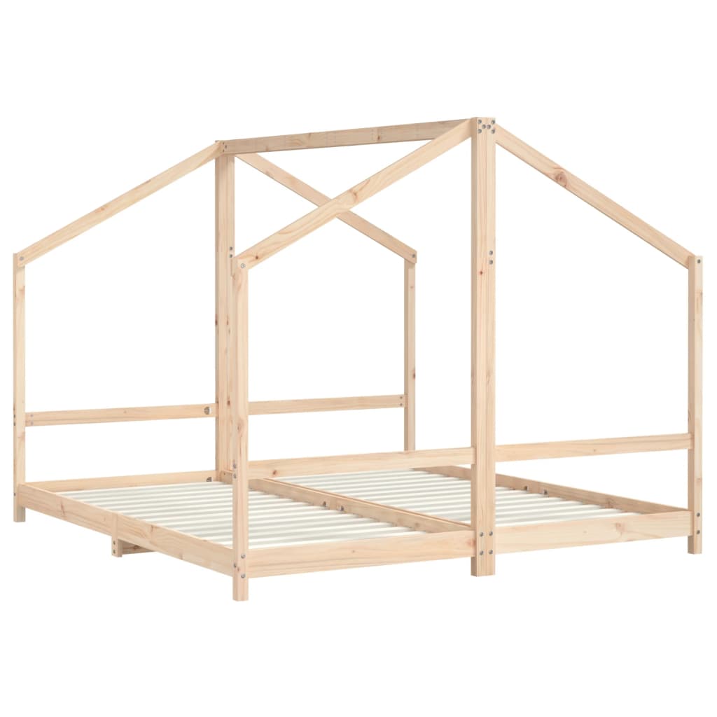 Kids Bed Frame 2x(90x200) cm Solid Wood Pine