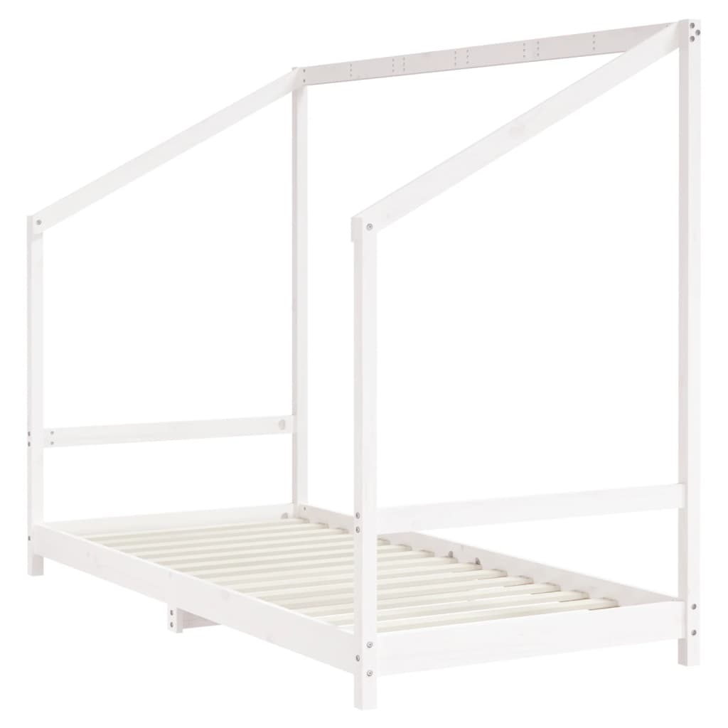 Kids Bed Frame White 2x(90x200) cm Solid Wood Pine