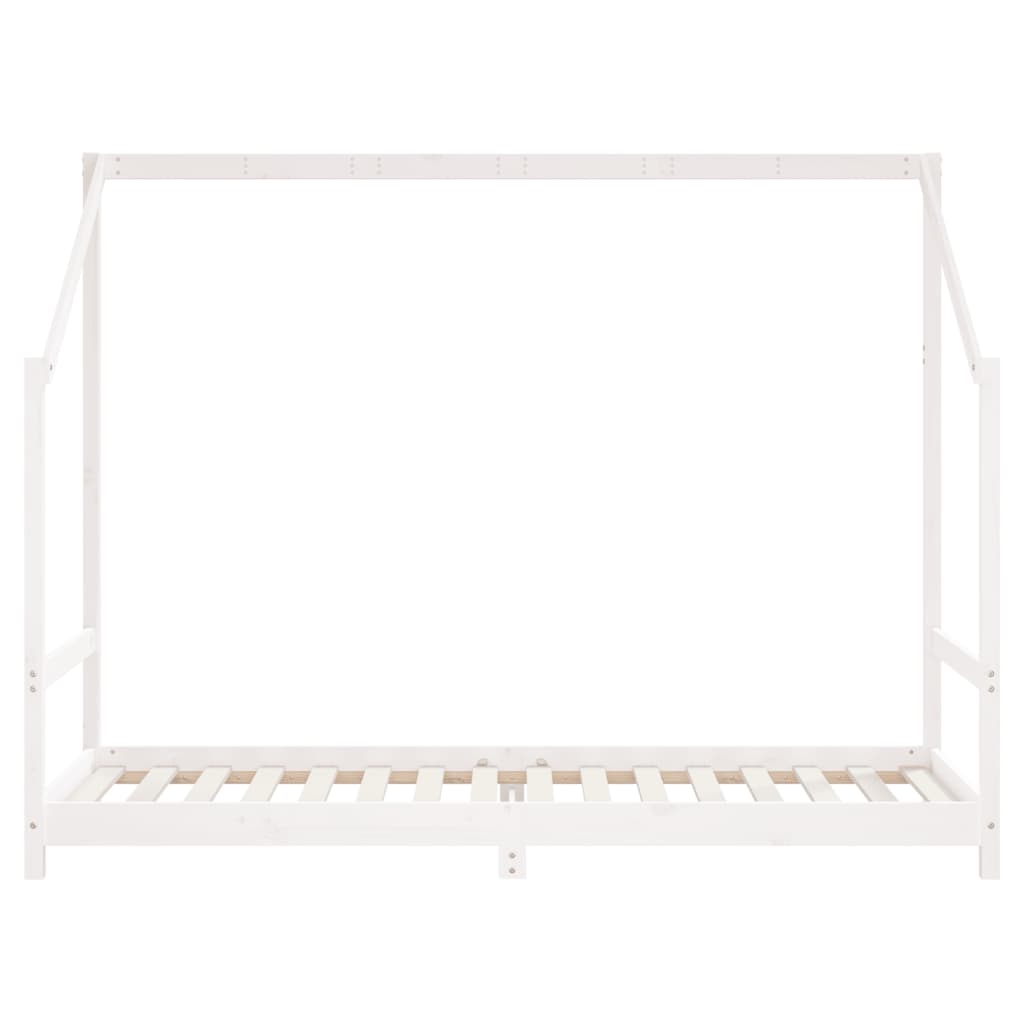 Kids Bed Frame White 2x(90x200) cm Solid Wood Pine