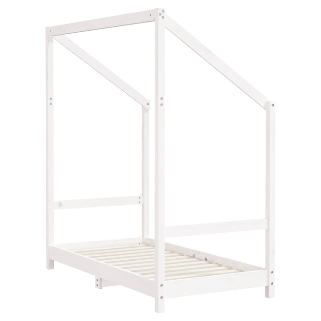 Kids Bed Frame White 2x(70x140) cm Solid Wood Pine