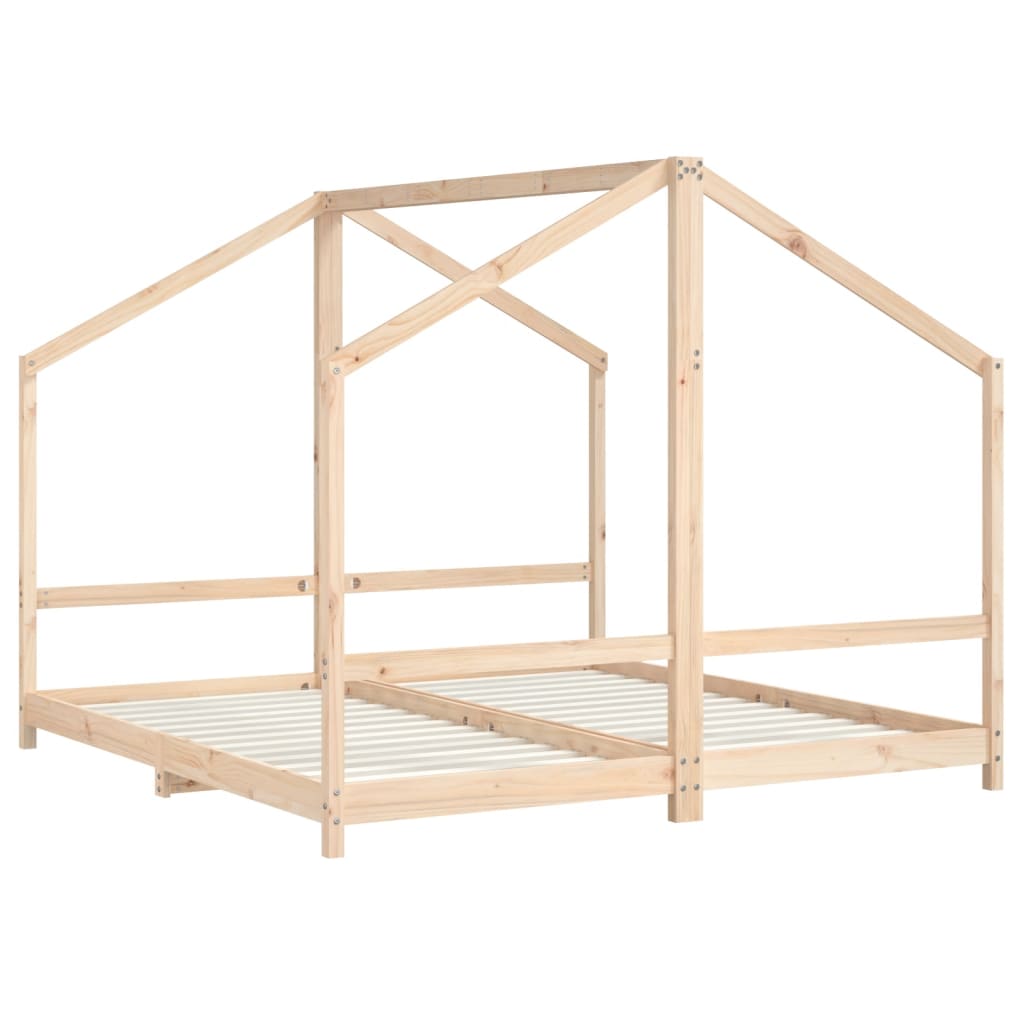 Kids Bed Frame 2x(90x190) cm Solid Wood Pine