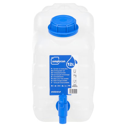 Water Container with Tap Transparent 10 L Plastic