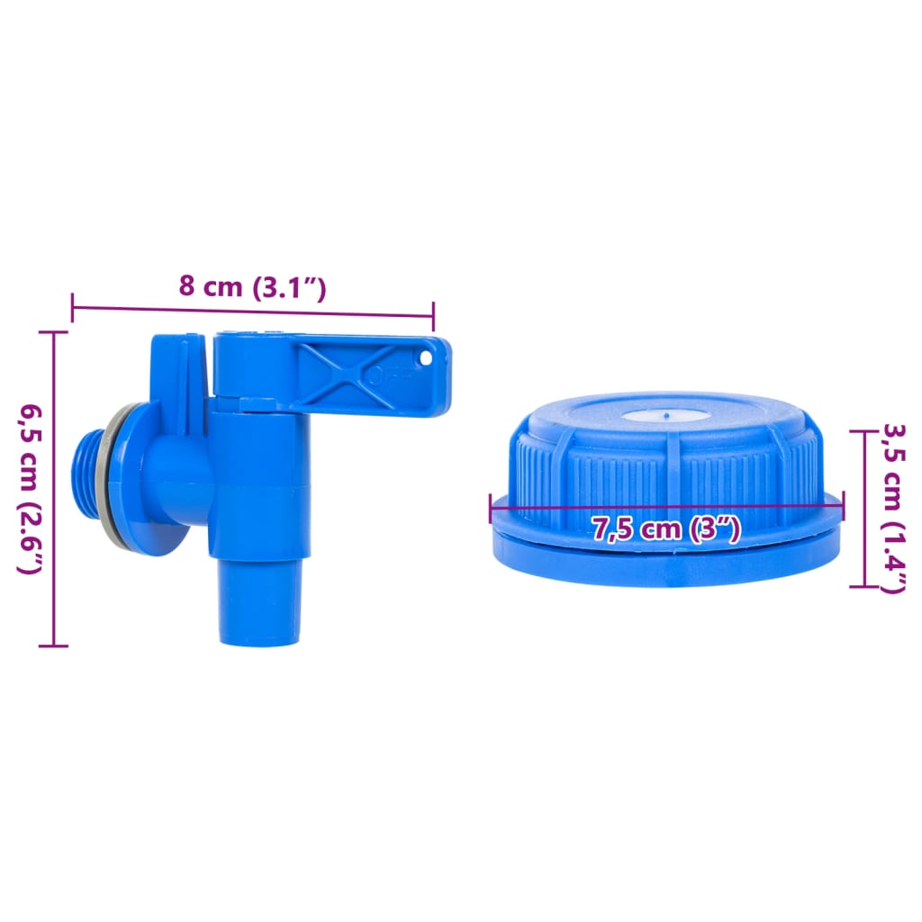 Water Container with Tap Transparent 15 L Plastic