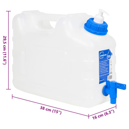 Water Container with Tap and Soap Dispenser 10 L Plastic