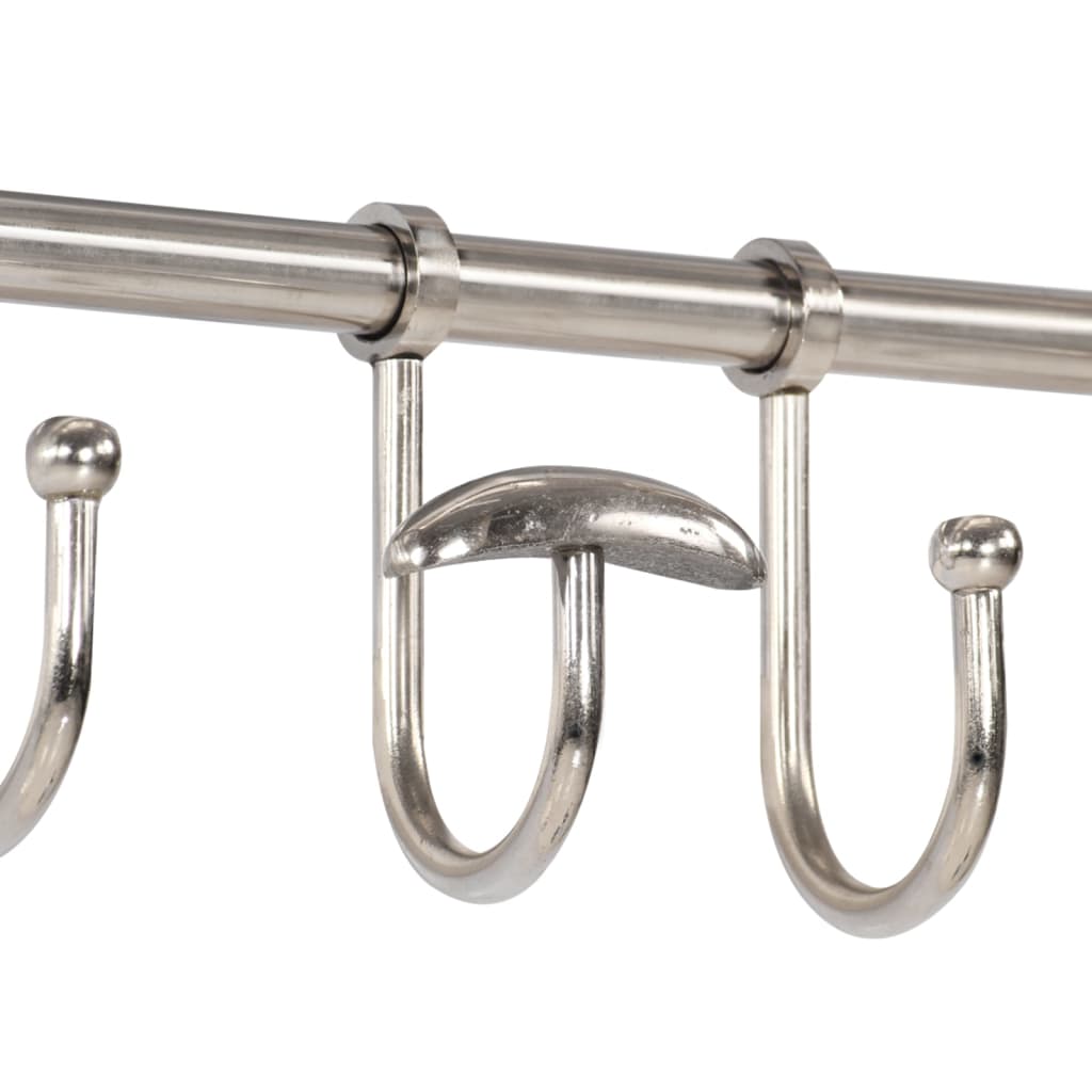 Luggage Rack with Coat Hangers & Mirror Wall Mounted Aluminium