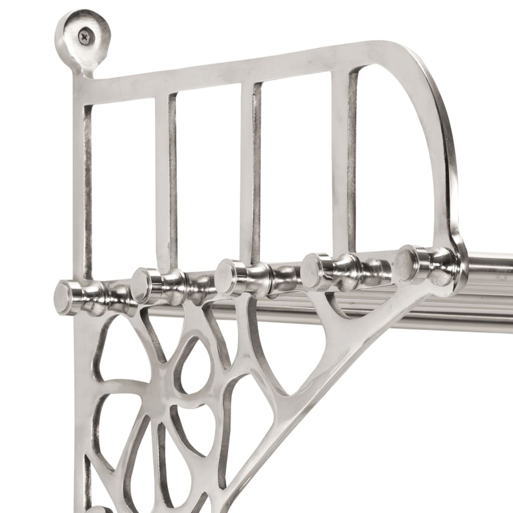 Luggage Rack with Coat Hangers Wall Mounted Aluminium