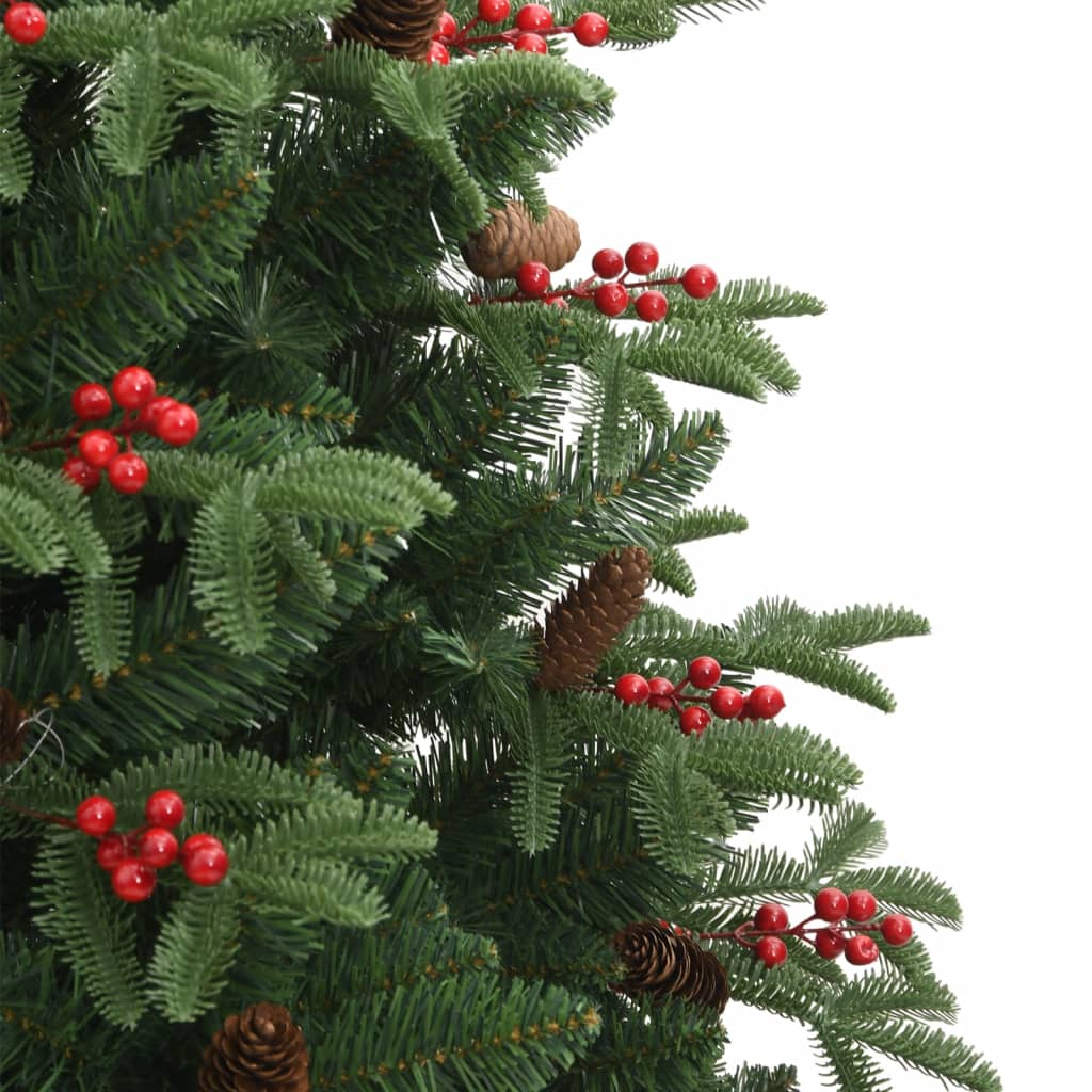 Artificial Hinged Christmas Tree with Cones and Berries 210 cm