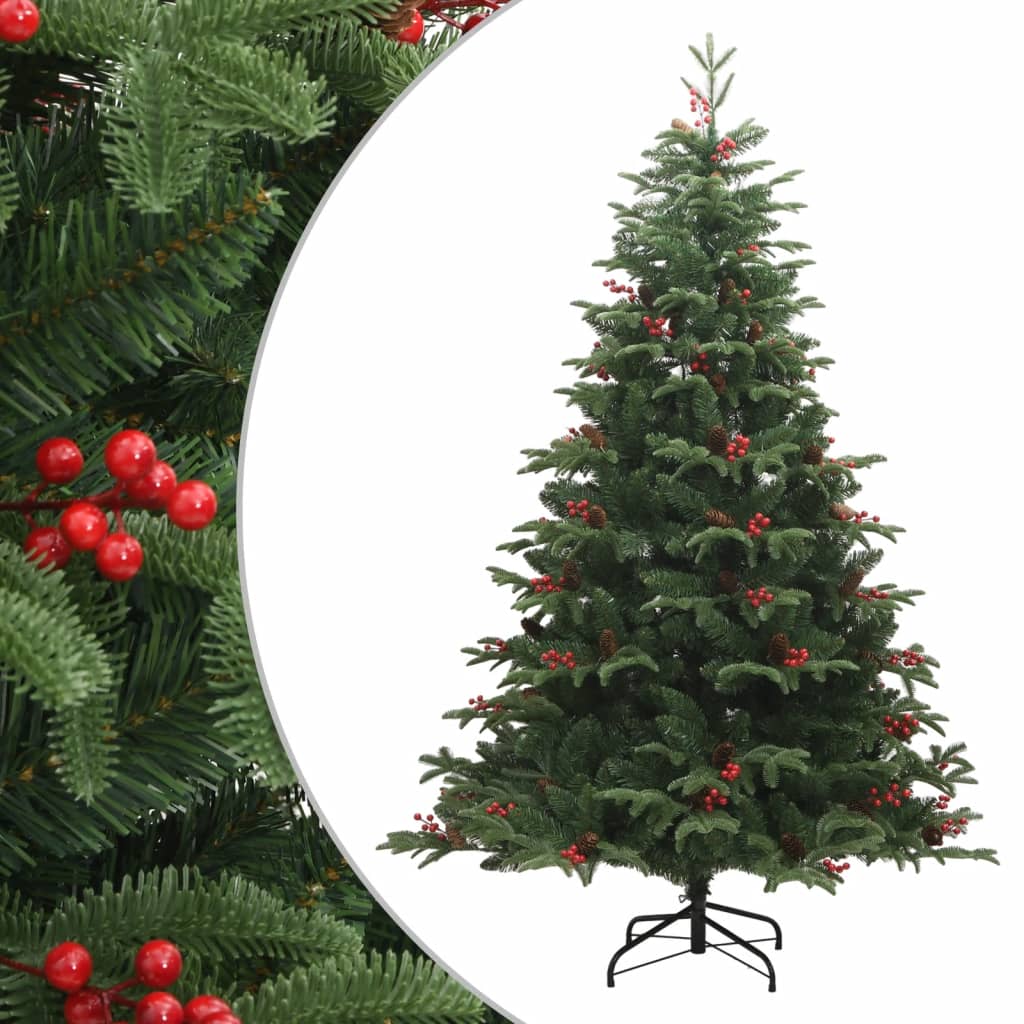 Artificial Hinged Christmas Tree with Cones and Berries 240 cm