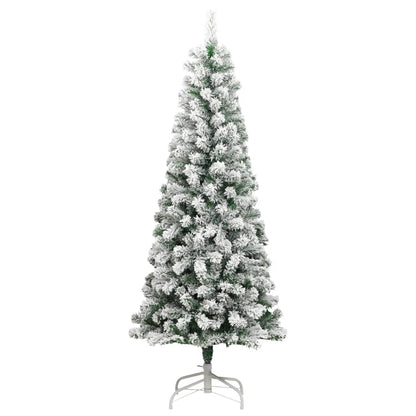 Artificial Hinged Christmas Tree with Flocked Snow 210 cm