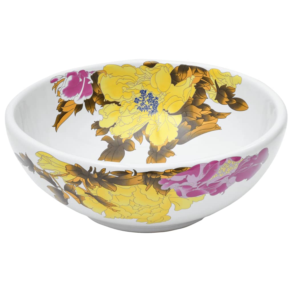 Countertop Basin Multicolour Round Φ41x14 cm Ceramic